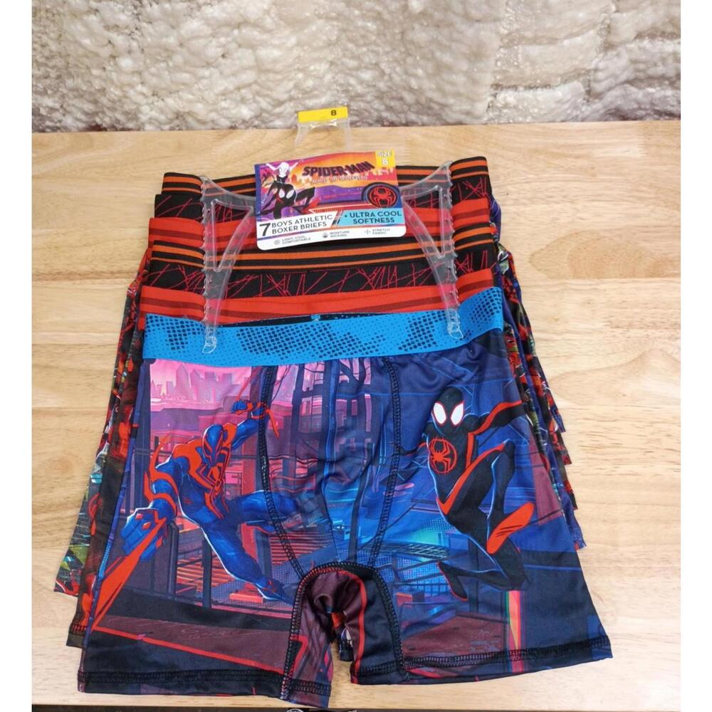 Spiderman Boys, 7-Pack Athletic Boxer Brief_Spiderverse Sizes 8